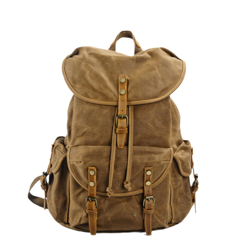 Canvas Backpack Casual - Tas ransel kanvas lilin lembut retro