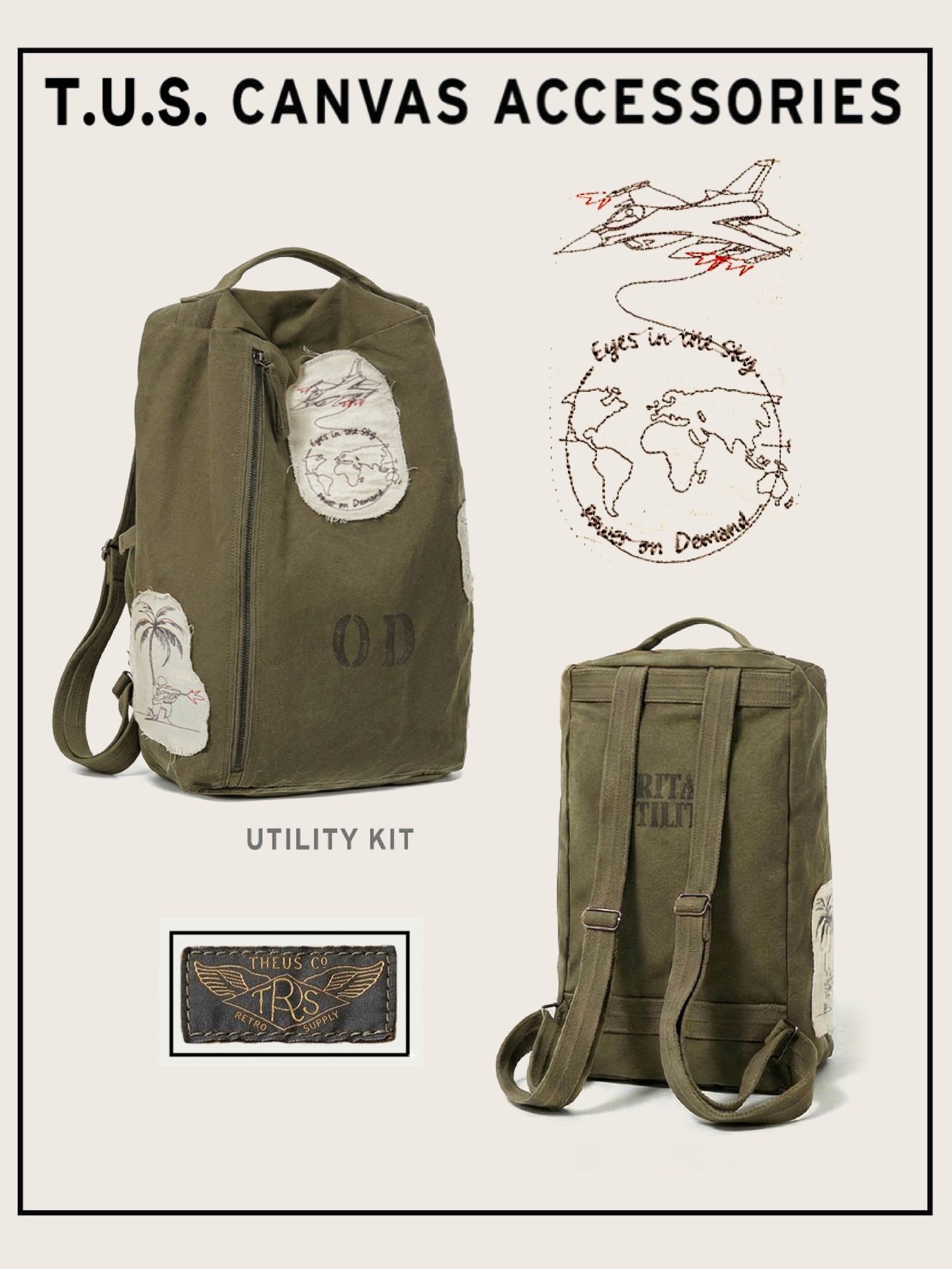 Ransel Olahraga Kanvas Katun P - Canvas Backpack Casual ulasan dan harga