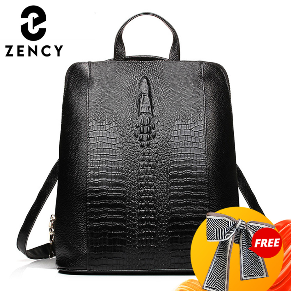 Zency 100% ransel kulit asli w - Fashion Backpack Women ulasan dan harga